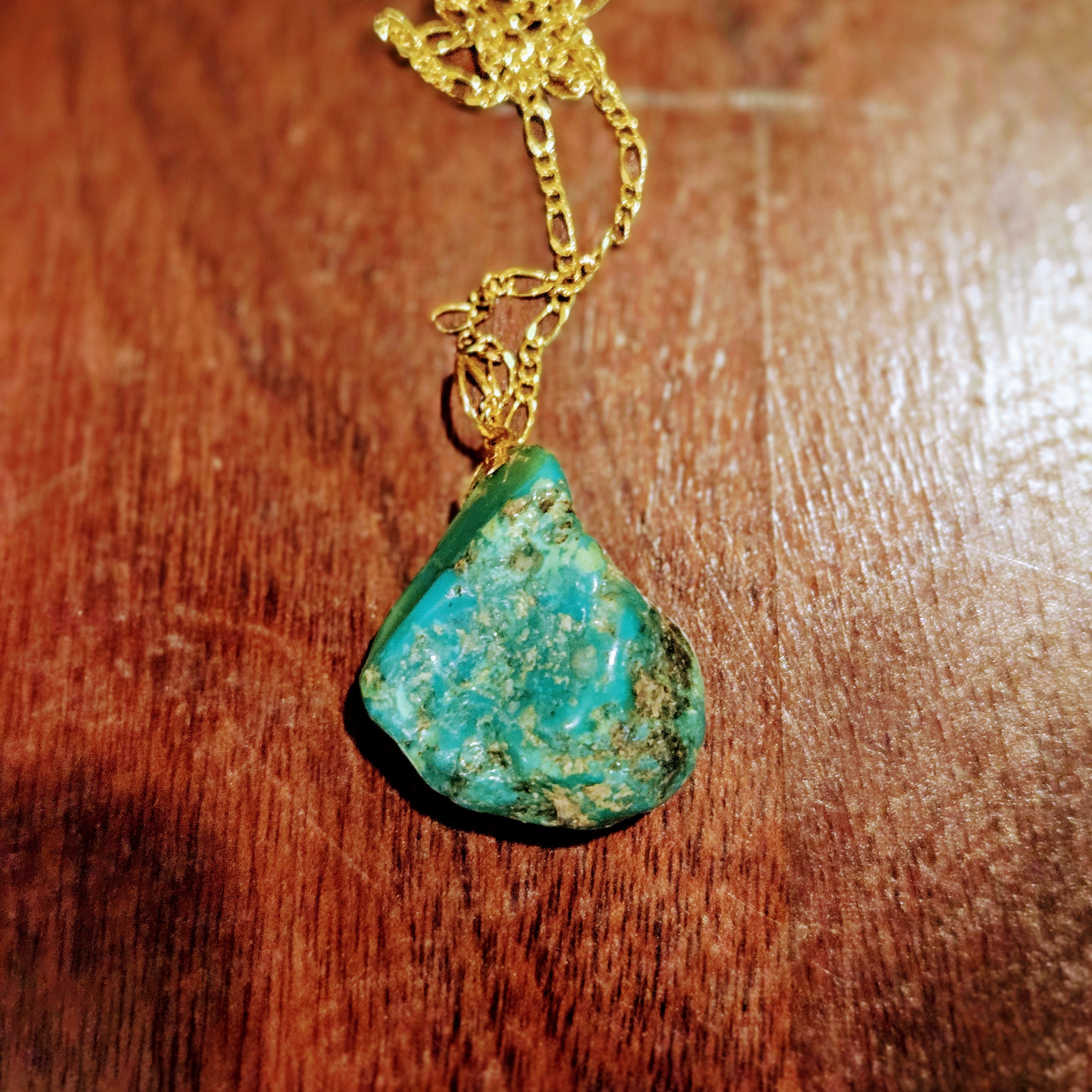 18kt Gold Filled Chain With Turquoise Pendant
